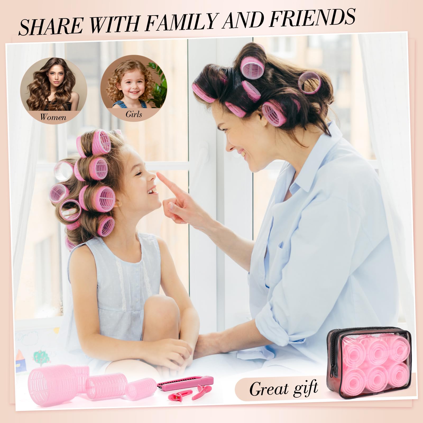 Rodillos de diferentes tamaños para volumen y ondas naturales