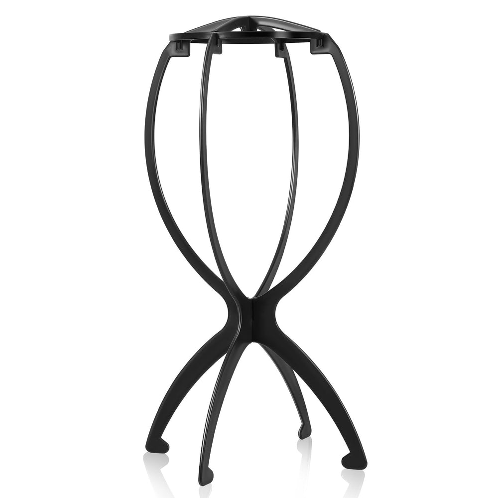 obeoby Wig Stand Portátil Negro, soporte estable para secar y conservar la forma.