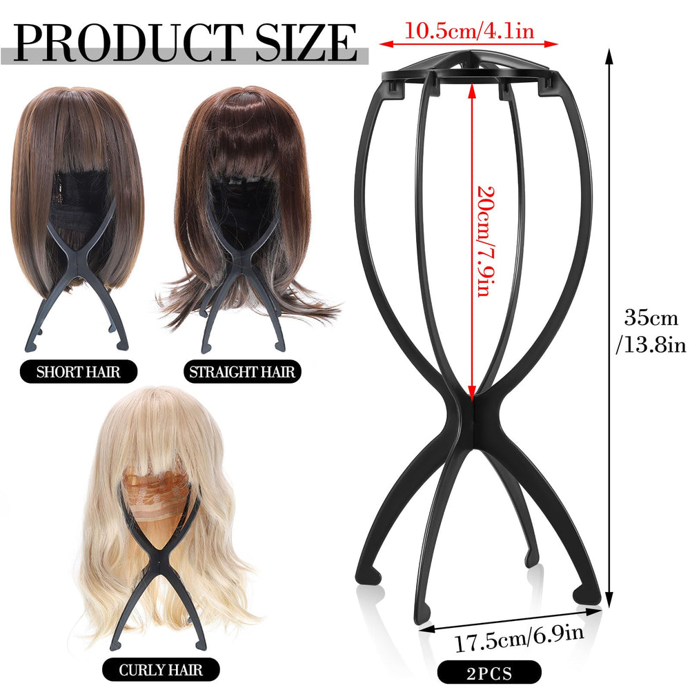 Obeoby Wig Stand Diámetro Superior de 4,1 pulgadas, medida adecuada para pelucas cortas.