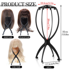 Obeoby Wig Stand Diámetro Superior de 4,1 pulgadas, medida adecuada para pelucas cortas.