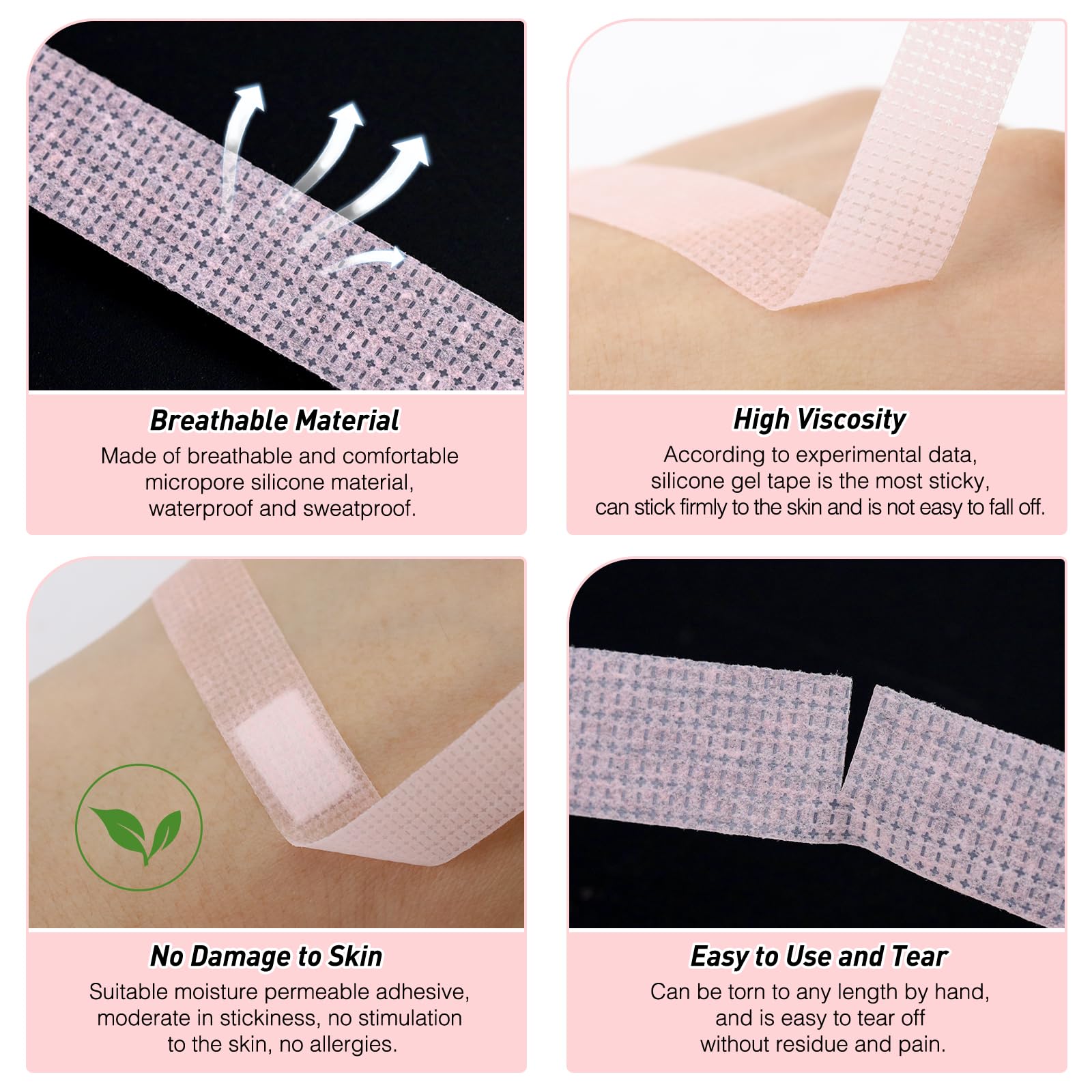 Obeyalash cinta de gel de silicona en primer plano; adherencia estable.