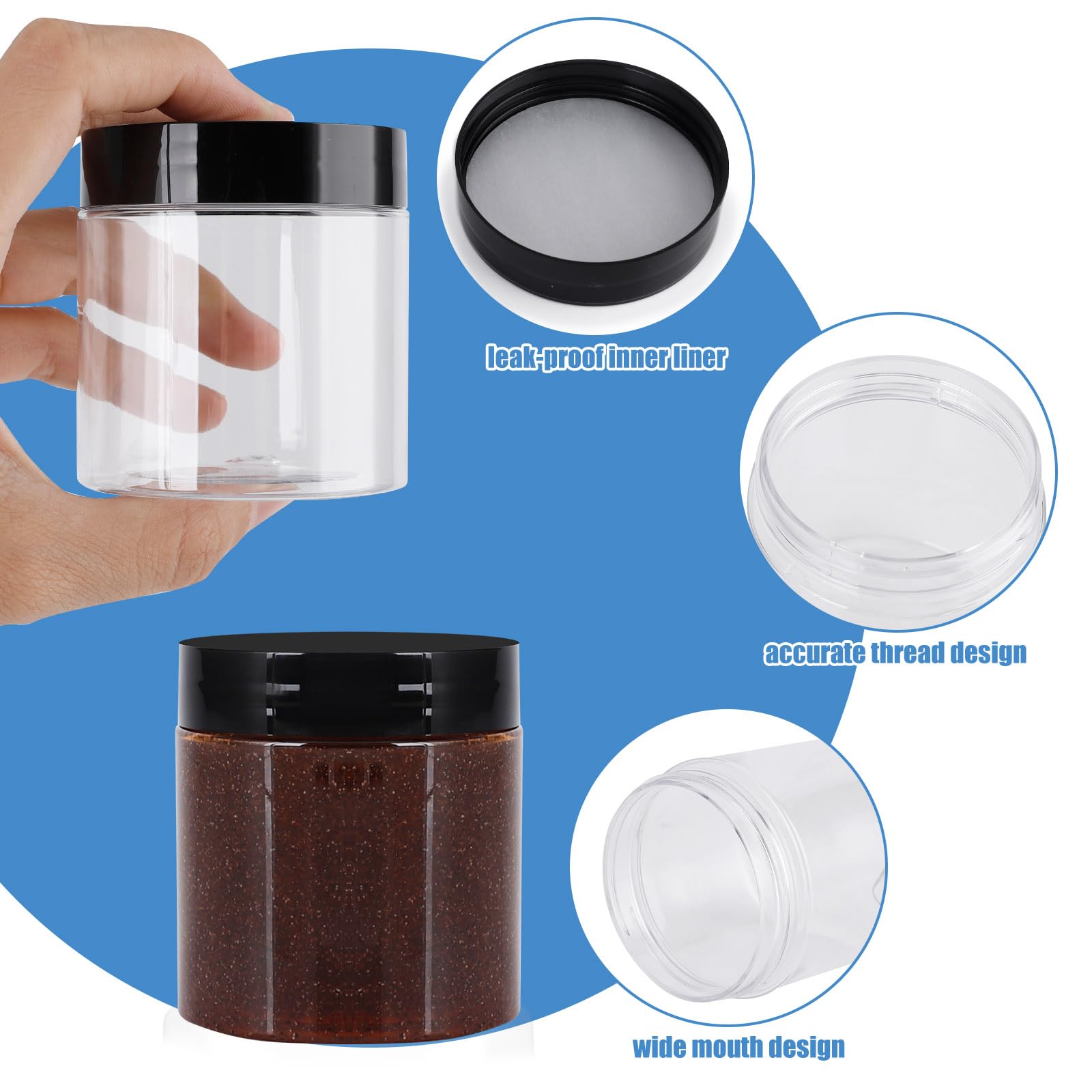 OBKJJ ensemble 60 pots plastiques avec couvercles, pratique pour tout rangement.
