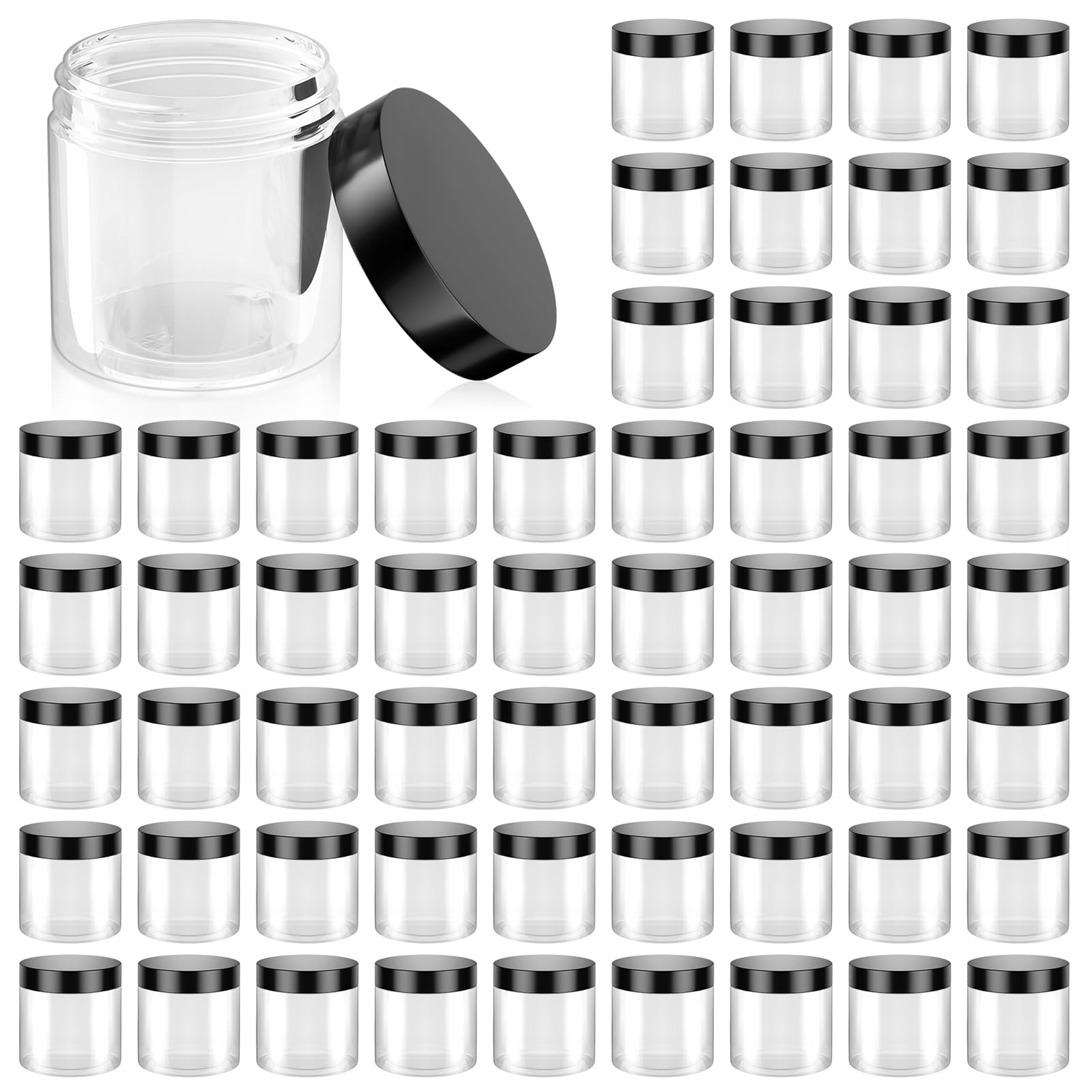 OBKJJ pot plastique 118 ml avec couvercle noir, idéal pour voyages et organisation.