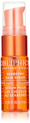 Obliphica Professional Seaberry serum: botella para cabello fino con brillo suave.