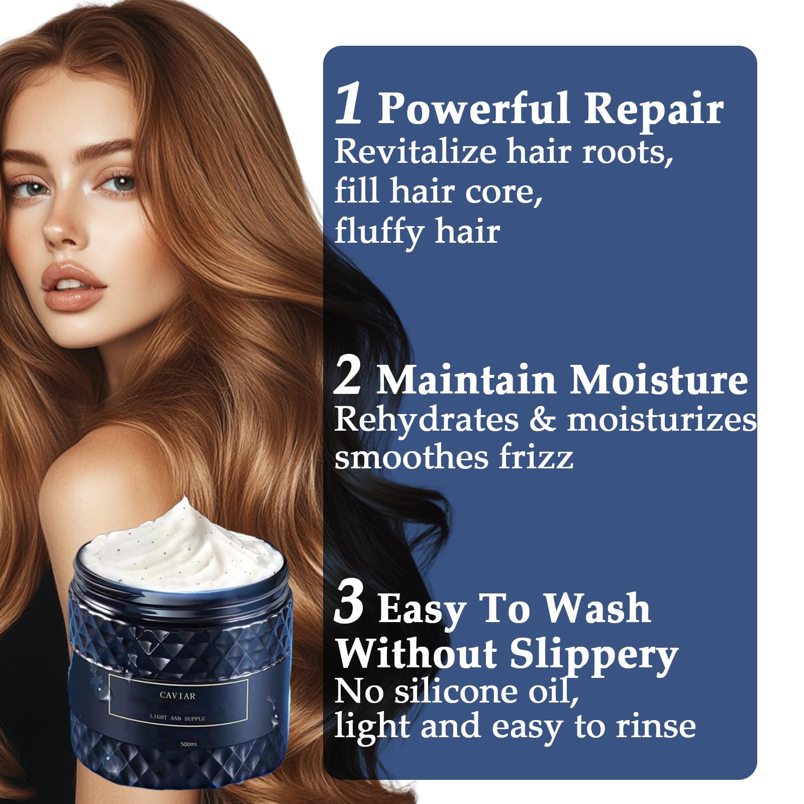 OBRADOYA Caviar Mascarilla Cabello - cabello sin frizz y control del brillo sedoso.