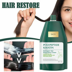 OBRADOYA máscara de polipeptidos y queratina, cabello dañado recibe tratamiento reparador.