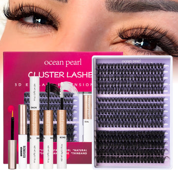 Ocean Pearl kit 300 pestanas cluster: crea un look natural en casa