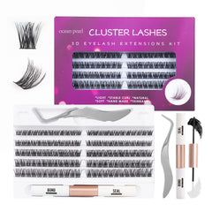 Ocean Pearl kit cluster pestañas 120 para volumen natural en casa.