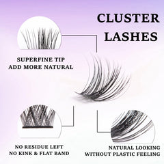 Ocean Pearl Lash Clusters en bandeja de muestras para seleccionar longitudes 10–16 mm.