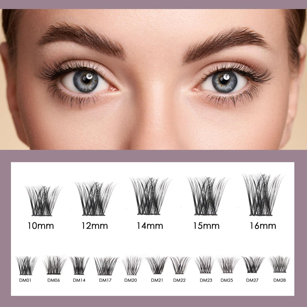 Ocean Pearl Lash Clusters con longitudes 10–16 mm para acabado natural o intenso.