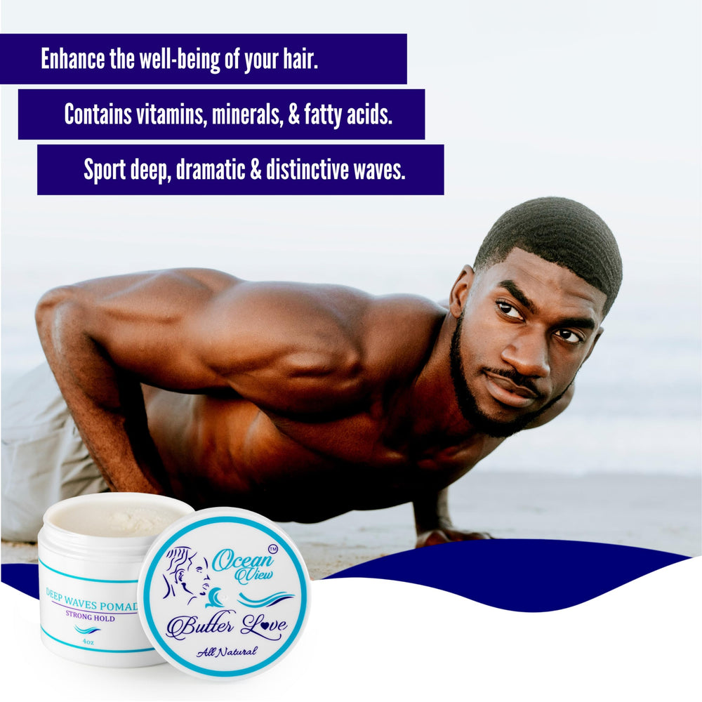 Ocean View Deep Waves Pomade, ideal para rutinas diarias y definición 360.