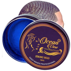 OCEAN VIEW DEEP WAVES POMADE, frasco visible para una apariencia nítida
