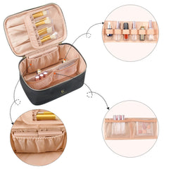 OCHEAL bolsa de maquillaje de cuero vegano impermeable para uso diario.