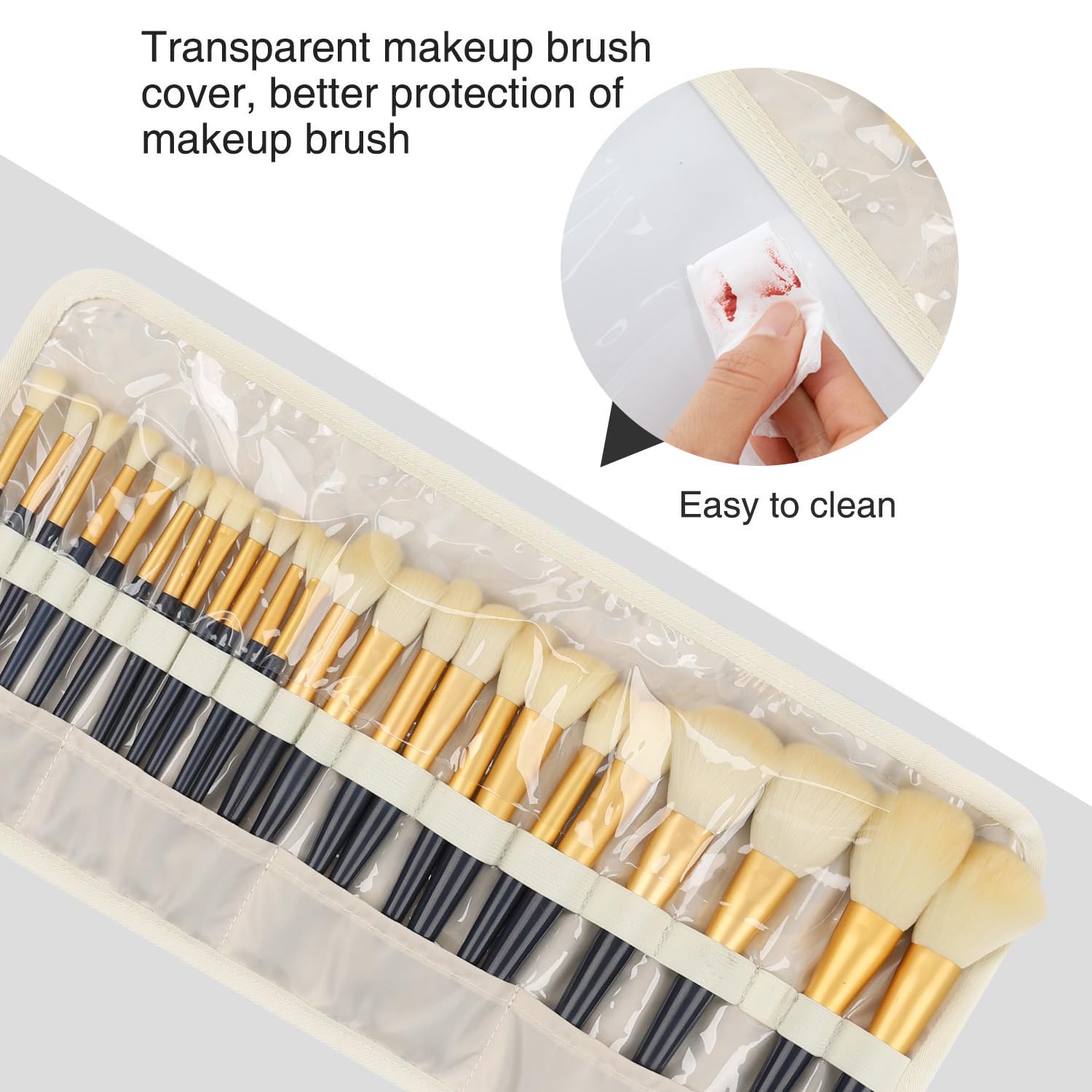 OCHEAL bolso pinceles maquillaje ideal para viaje, ligero y fácil de transportar.