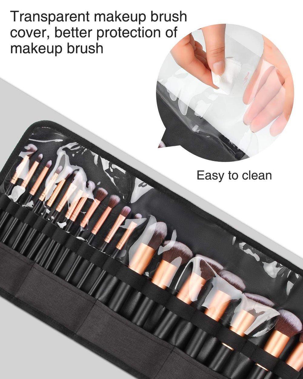 OCHEAL bolso de viaje para brochas de maquillaje, transporte cómodo