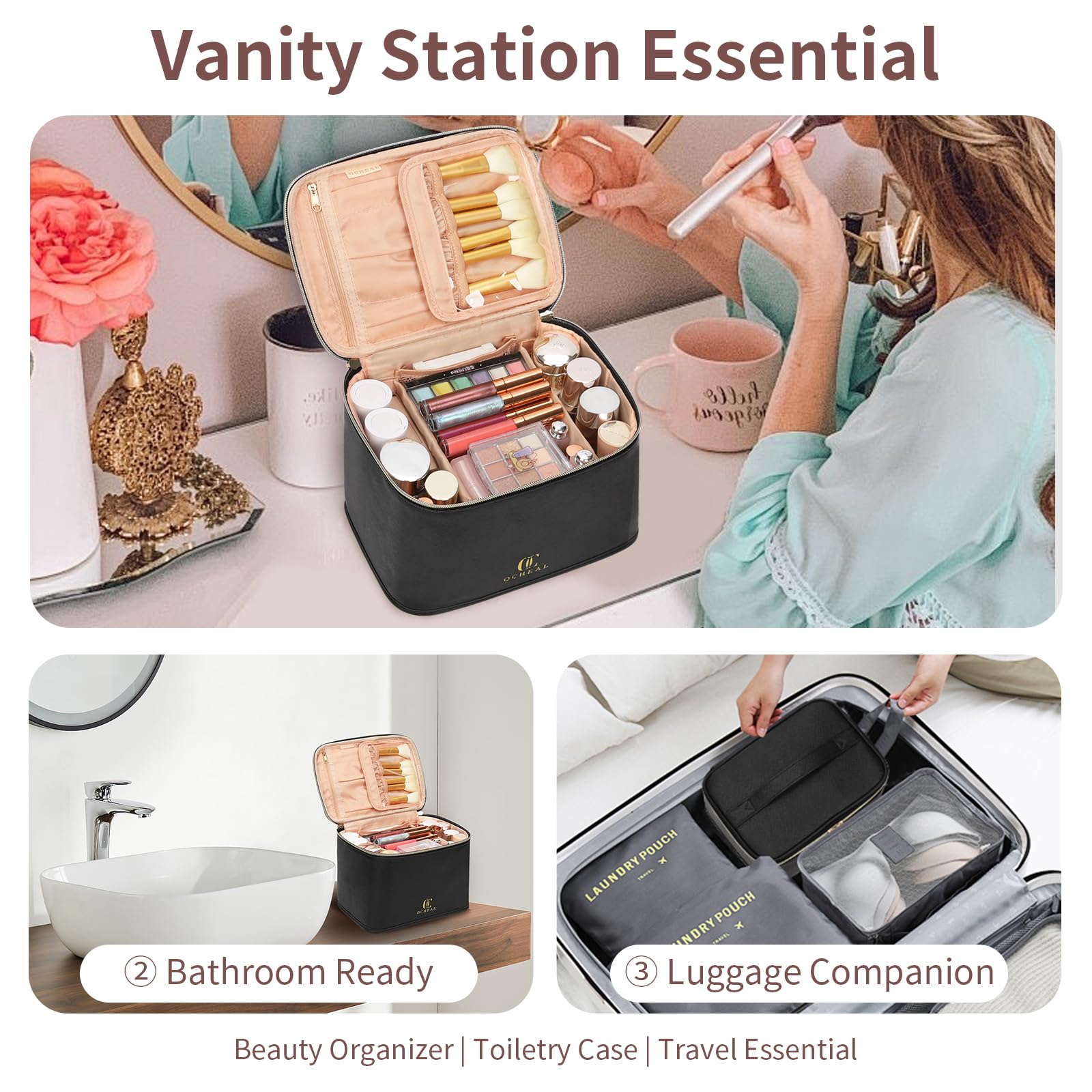 OCHEAL trousse-maquillage usage quotidien et voyage – solution legere et compacte