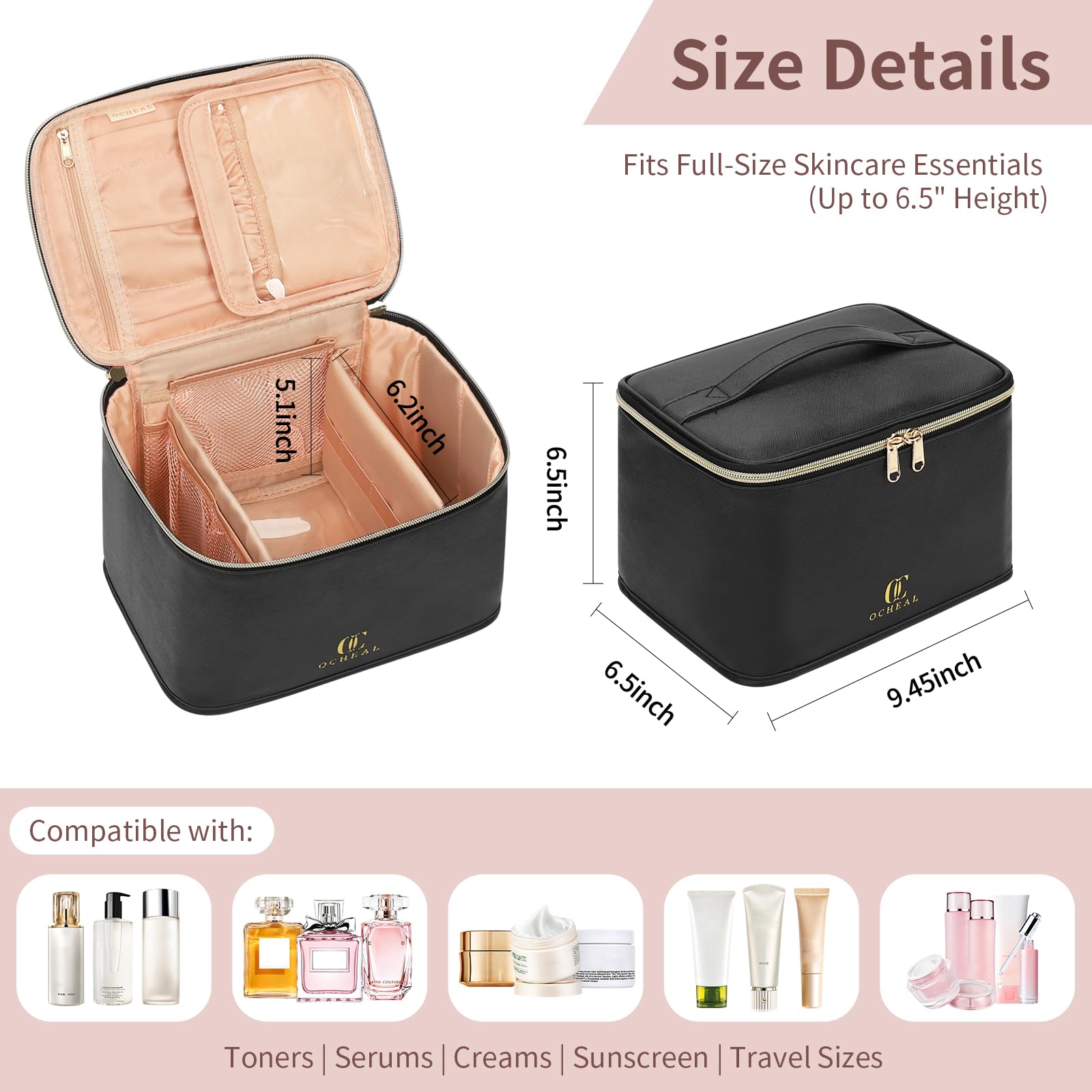 OCHEAL trousse-maquillage voyage zone masque-visage – organise et protege vos masques