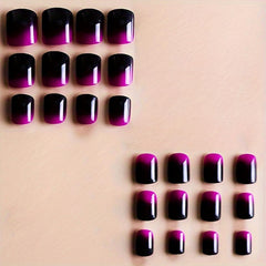 Uñas OCOUYVD: brillo morado-negro para un acabado luminoso