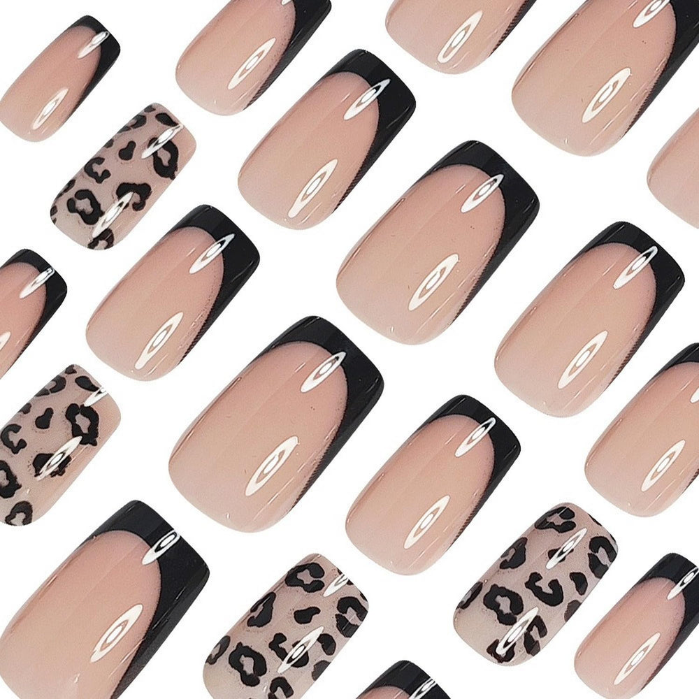 OCOUYVD uñas postizas cortas y cuadradas con brillo, ideales para uso diario.