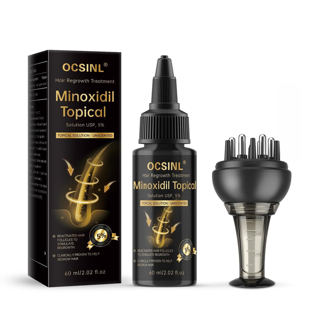 OCSINL Minoxidil serum bottle front for convenient daily application and thinning hair support