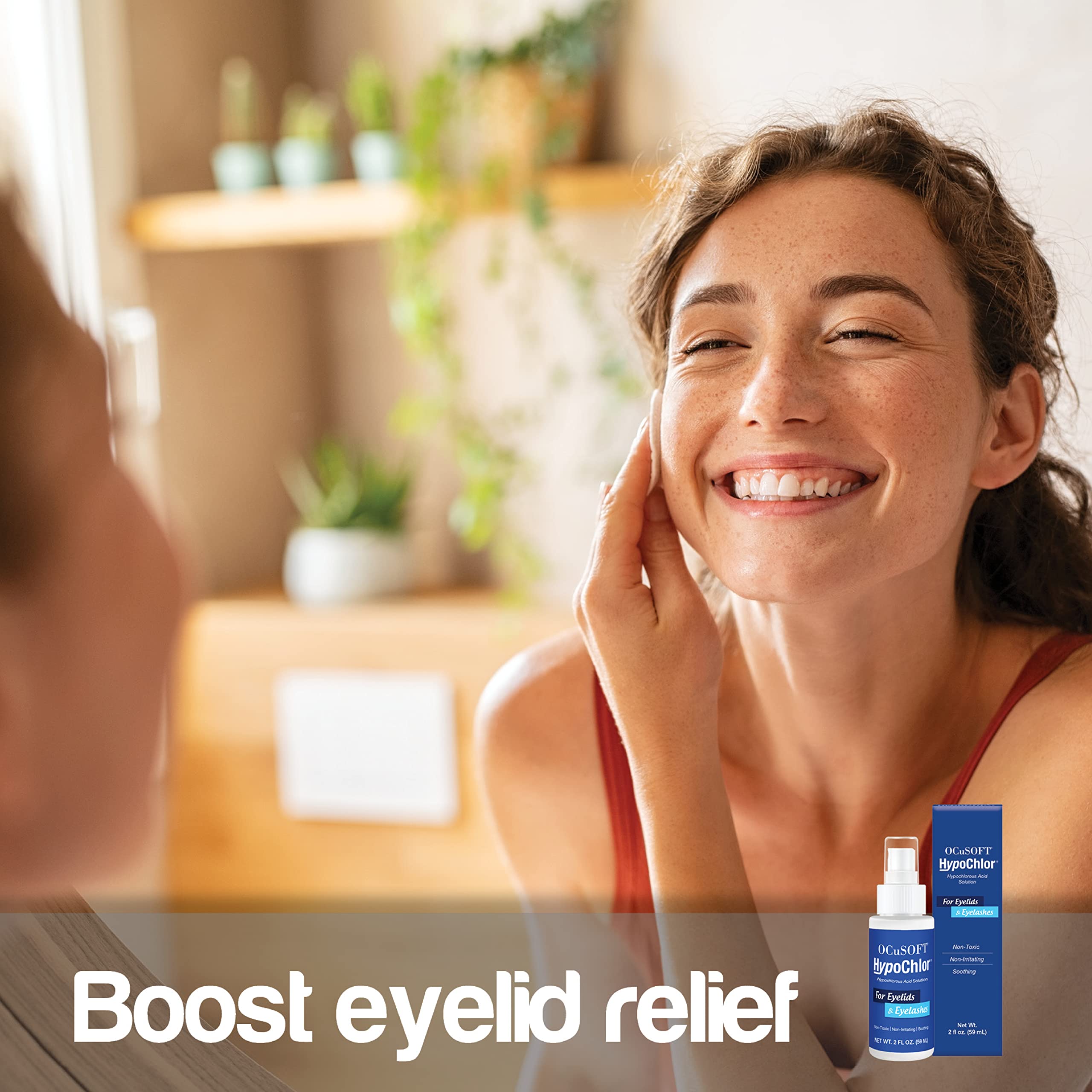 OCuSOFT HypoChlor 2 oz bottle supports daily eyelid hygiene.
