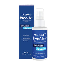 OCuSOFT HypoChlor spray bottle front for gentle eyelid cleansing.