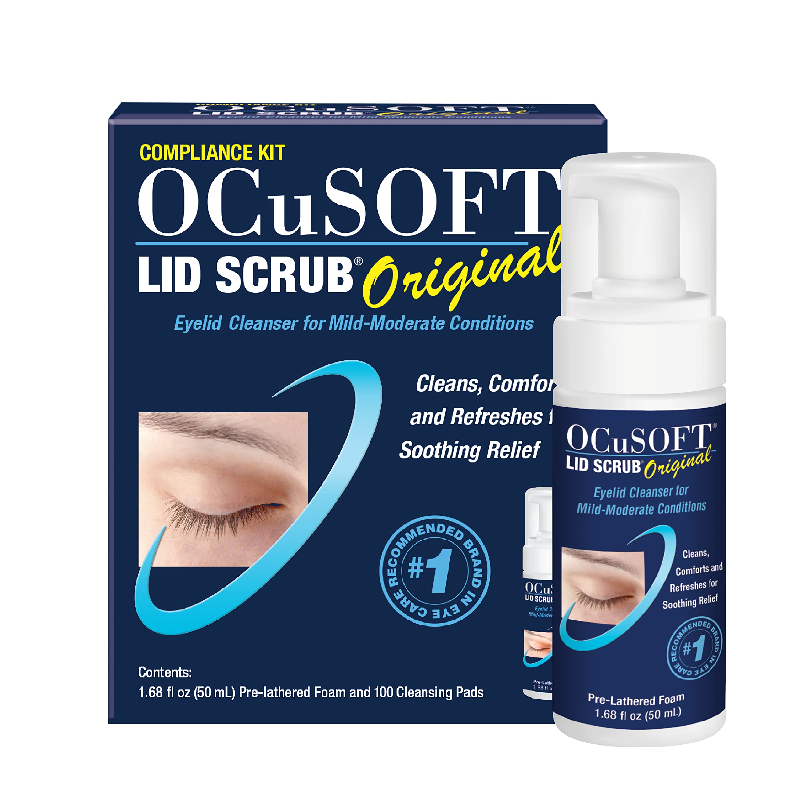 OCuSOFT Lid Scrub Original, espuma instantánea para párpados, limpieza diaria suave
