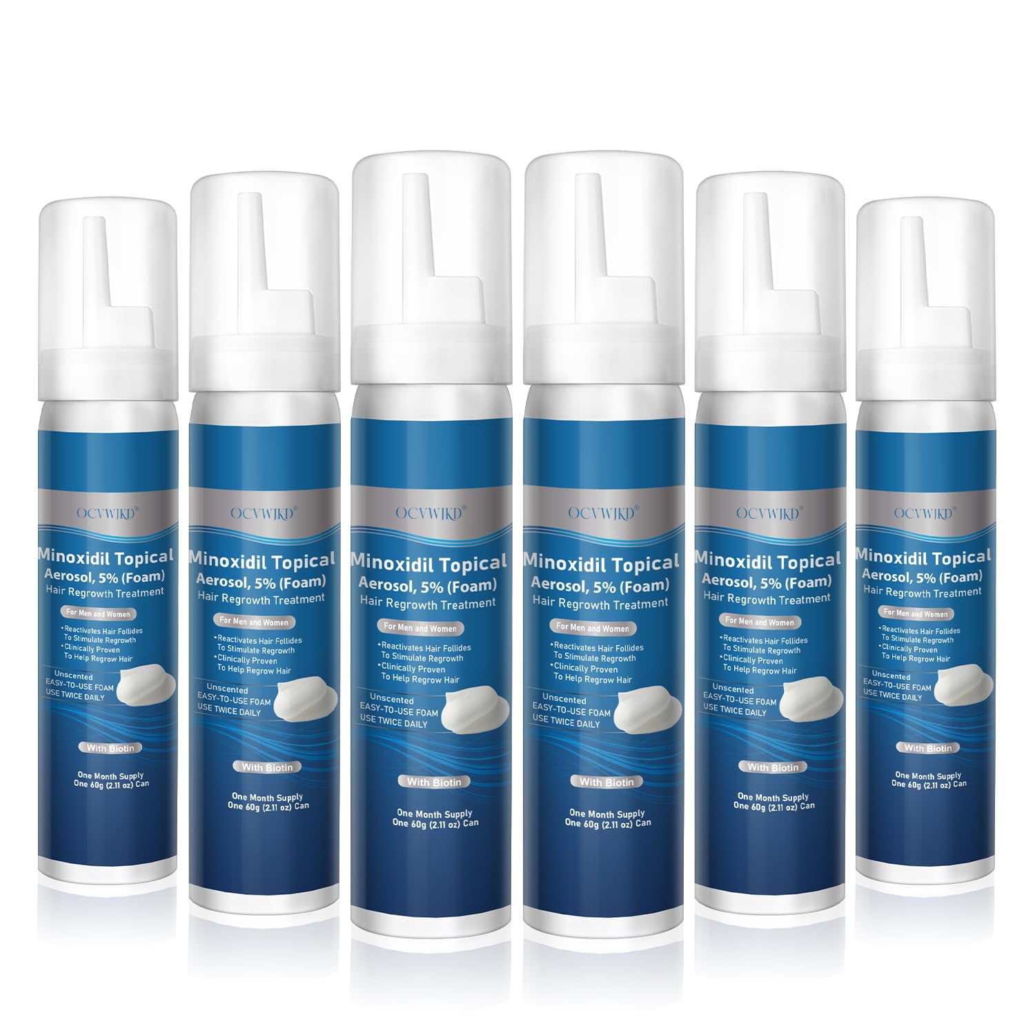 OCVWJKD Minoxidil espuma, aplicación suave en cuero cabelludo para crecimiento capilar