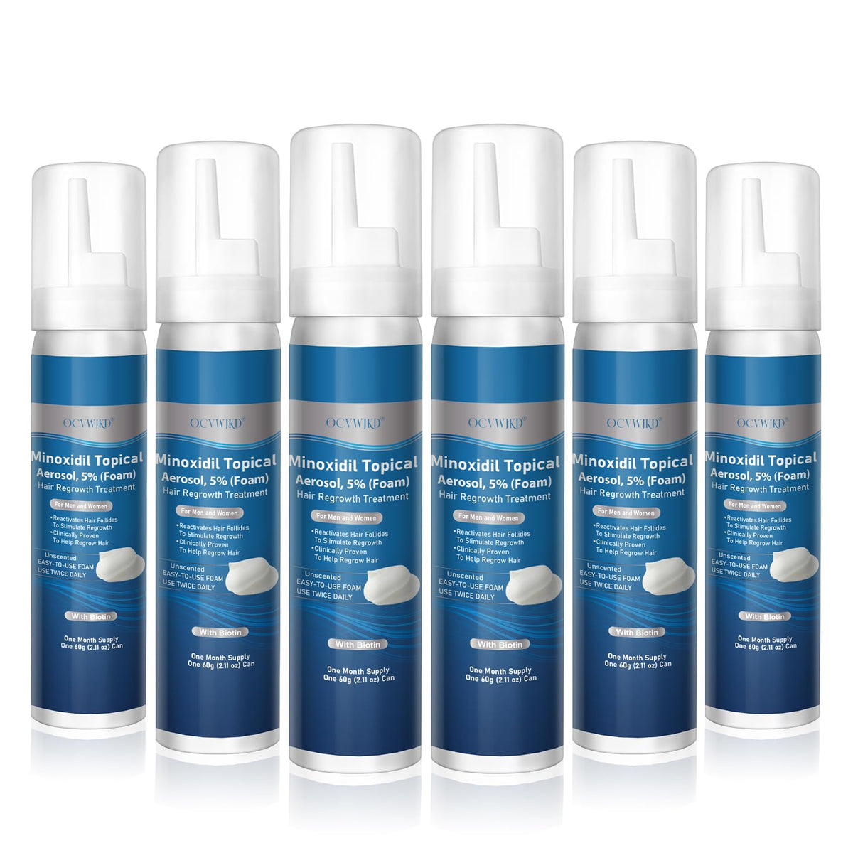 OCVWJKD Minoxidil espuma, aplicación suave en cuero cabelludo para crecimiento capilar
