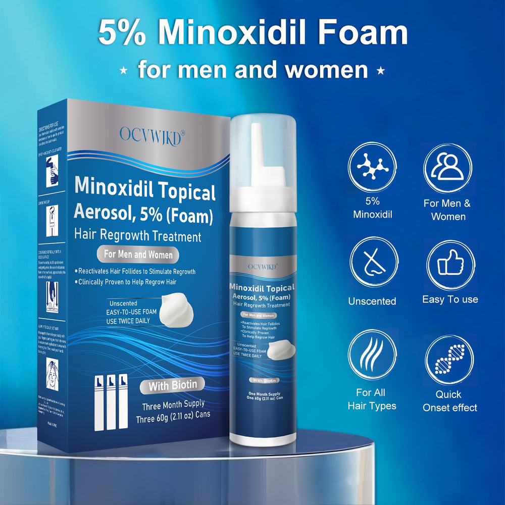 OCVWJKD Minoxidil espuma, mejora la densidad capilar con uso continuado