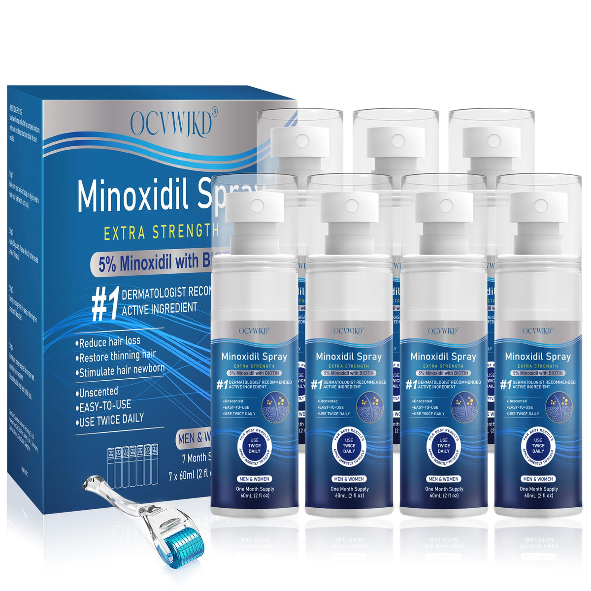 OCVWJKD Minoxidil spray botella: densifica densidad del cabello.