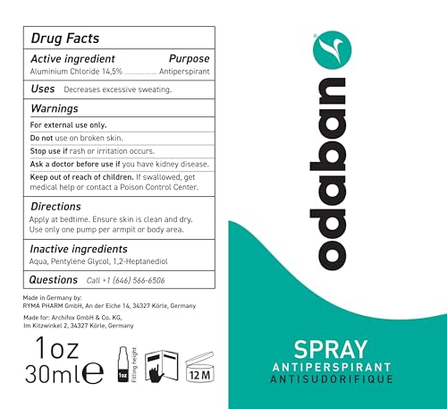 ODABAN ANTIPERPSPIRANT diseño sin fragancia para piel sensible.