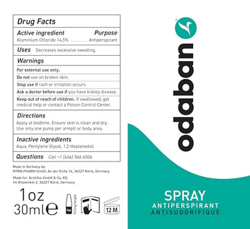 ODABAN ANTIPERPSPIRANT diseño sin fragancia para piel sensible.