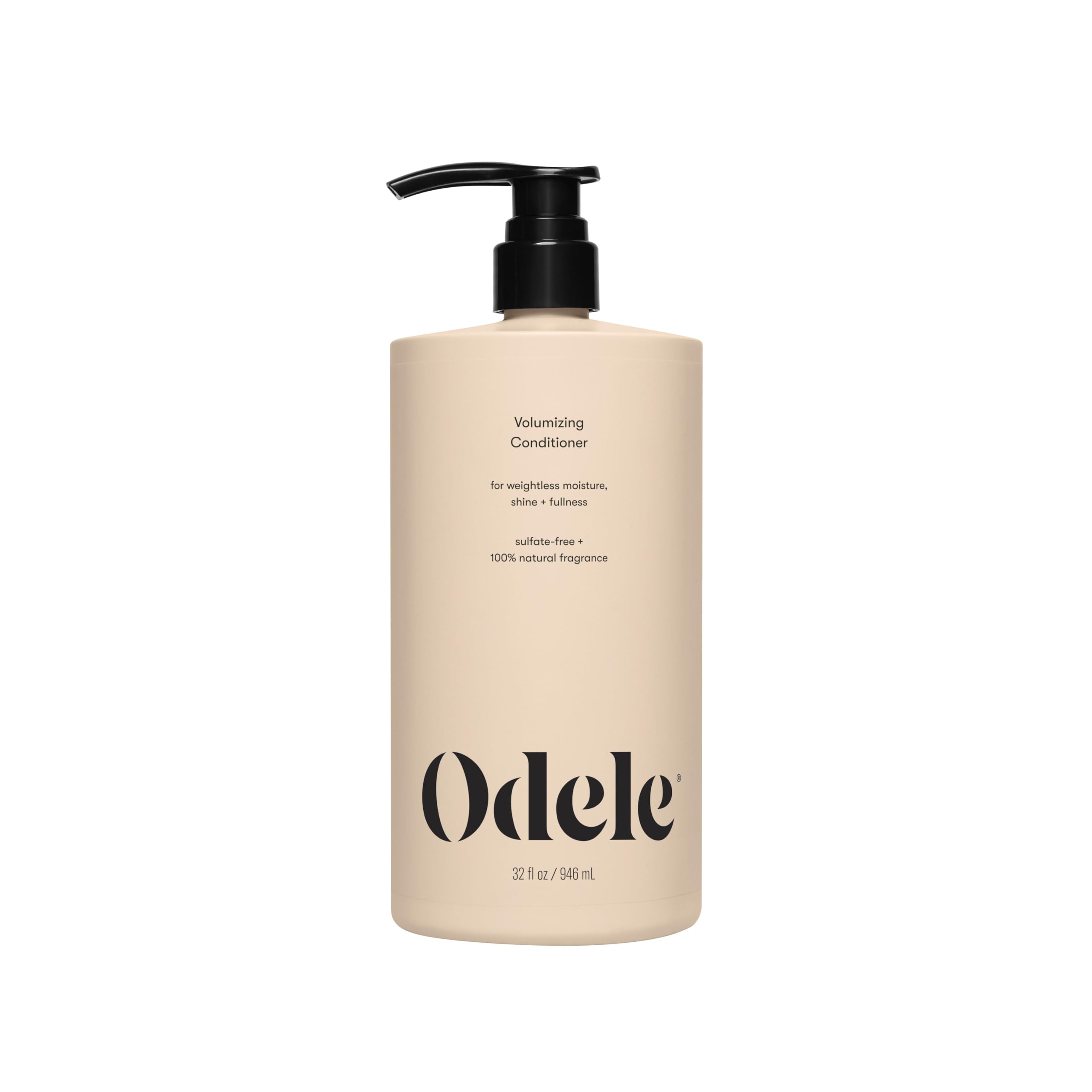 Acondicionador Odele Volumen, botella frontal, aporta brillo y volumen sin peso.