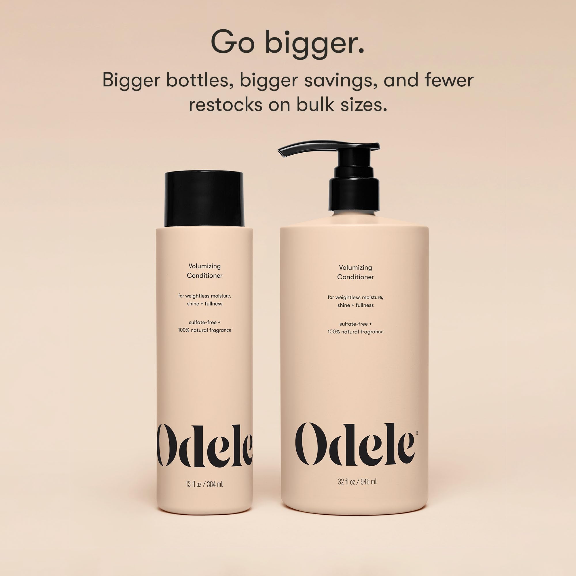 Acondicionador Odele Volumen, envase sostenible y vegano.