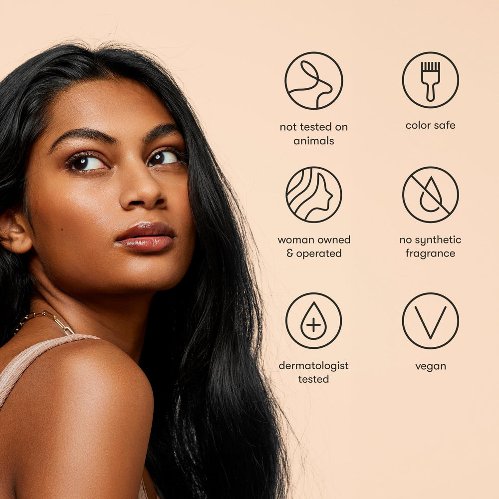 Odele bathroom shelf duo suggests a quick routine for refreshed hair