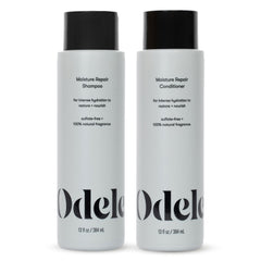 Odele champú de reparación con hidratación en botella, ideal para cabello seco.