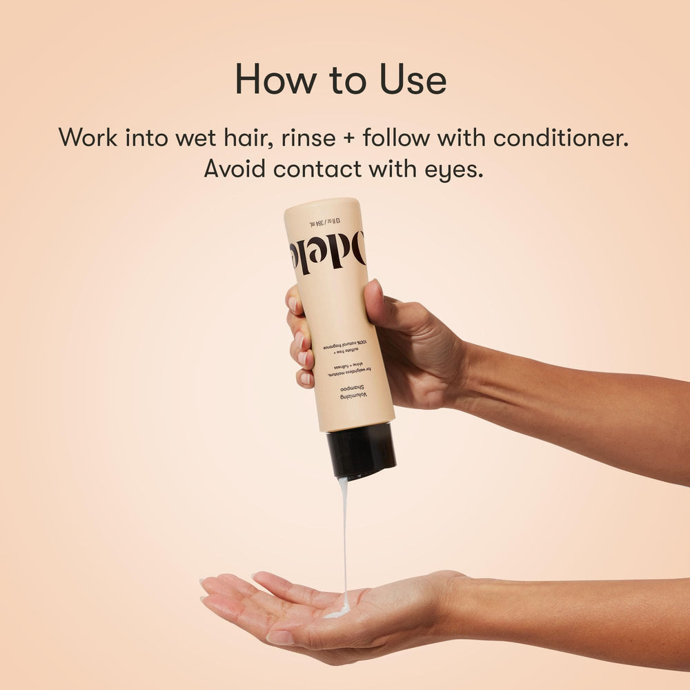 Odele Volumizing Shampoo volumized roots visible after treatment.