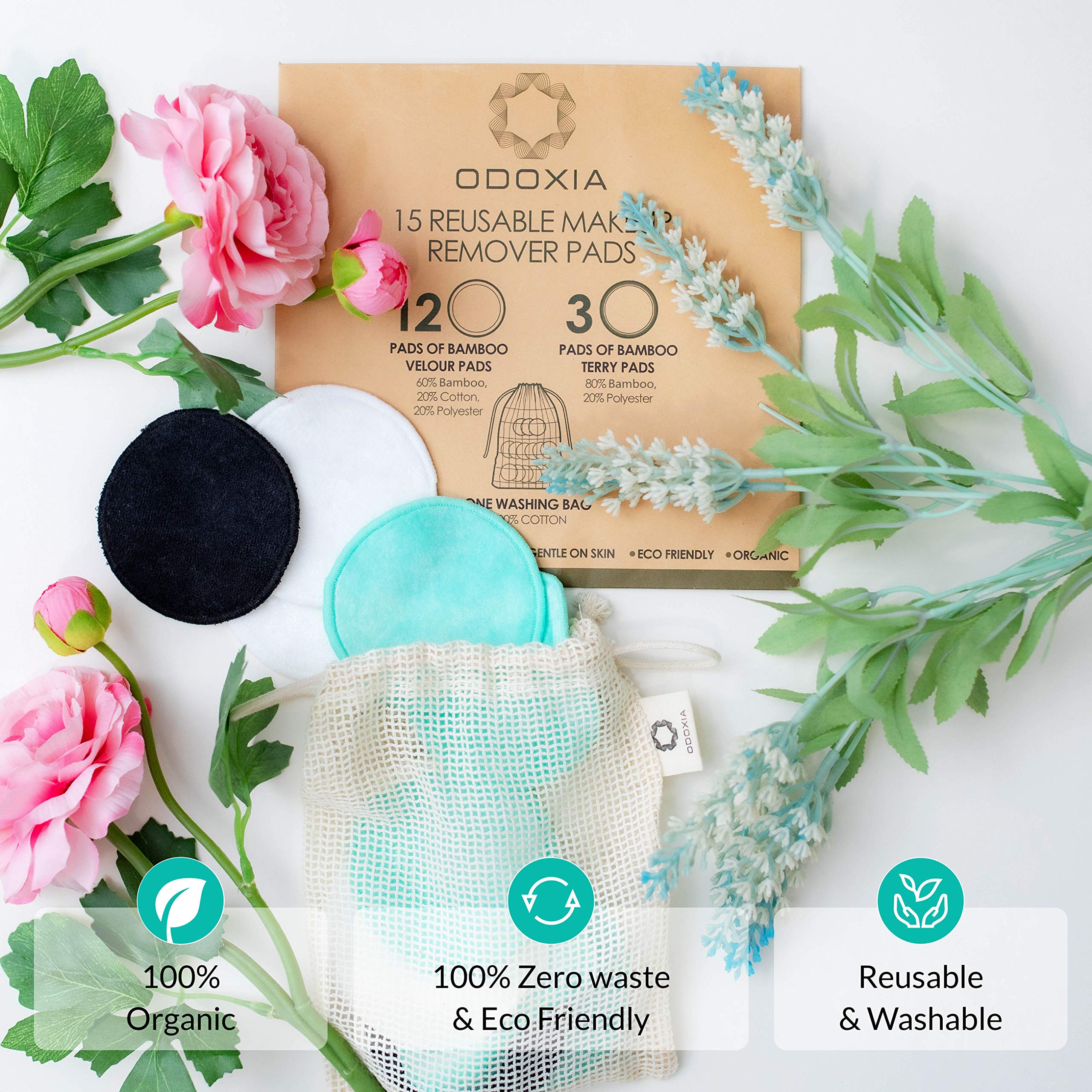Las almohadillas exfoliantes negras de odoxia permiten desmaquillado profundo y piel limpia.