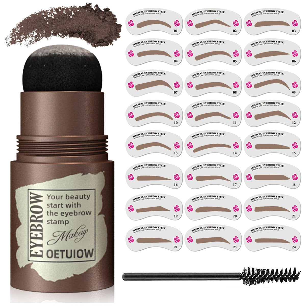 OETUIOW sello de ceja 24 estilos para un aspecto natural y duradero.