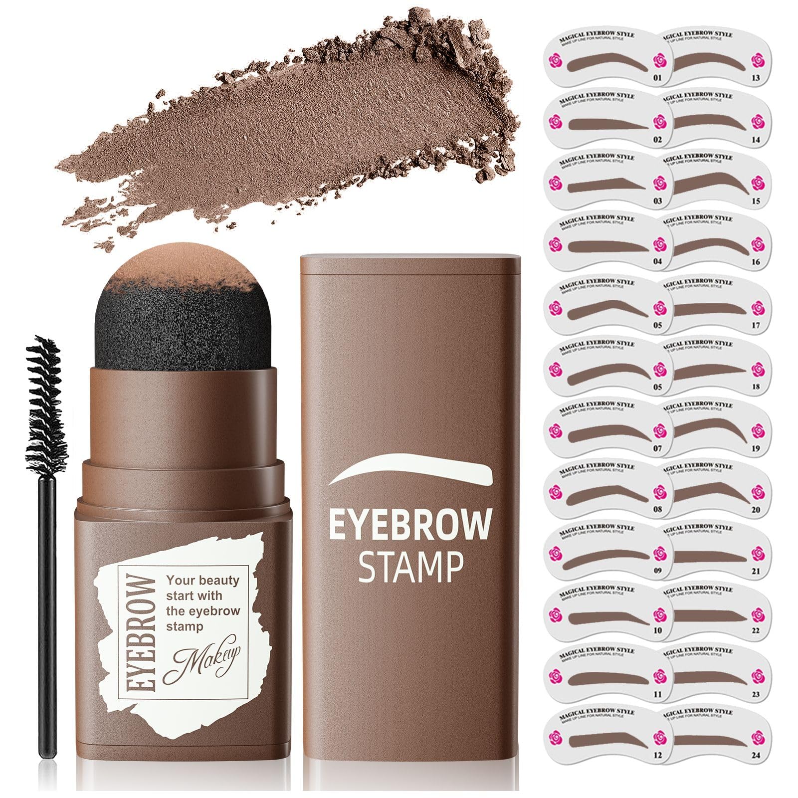 Kit OETUIOW de cejas con 24 plantillas para un dibujo uniforme y natural