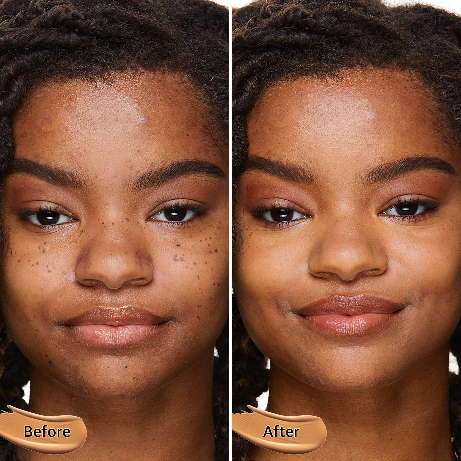 OETUIOW CC Cream texture close-up, showing thin, breathable coverage for a natural look.