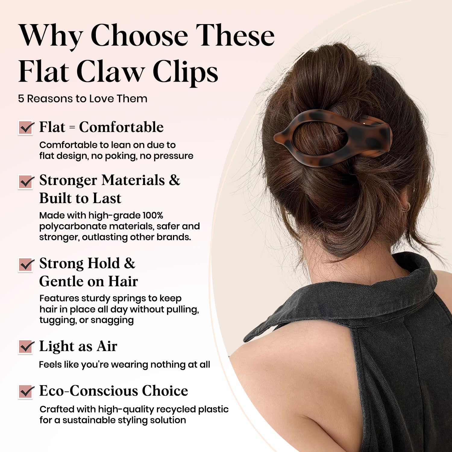Oeusnael clip plano grande diseño mate mantiene el cabello sin deslizamientos.