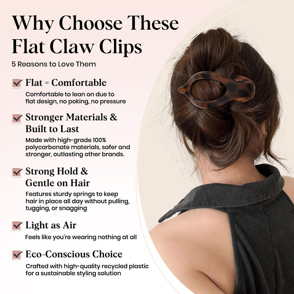 Oeusnael clip plano grande diseño mate mantiene el cabello sin deslizamientos.