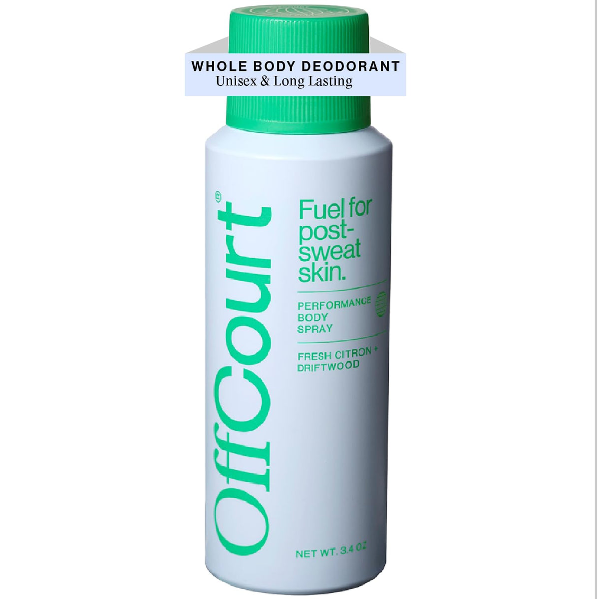 OffCourt spray natural para cuerpo en envase 34 oz, control de olores diario