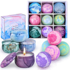 OFUN bombas de baño color lavanda, relajantes para la piel y el ánimo.