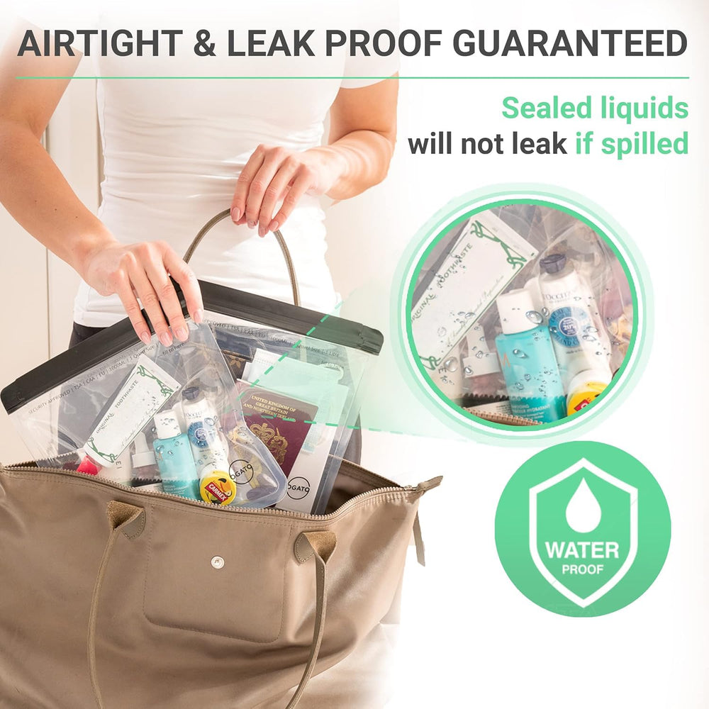 Ogato bolsa de aseo transparente, tamaño cuarto perfecto para viajes cortos.