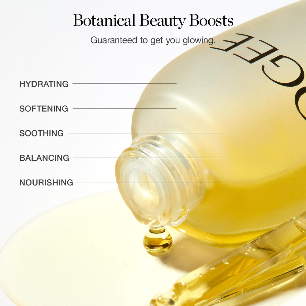 Envase de Aceite Jojoba Brillo de Ogee con ingredientes naturales para cuidado facial.