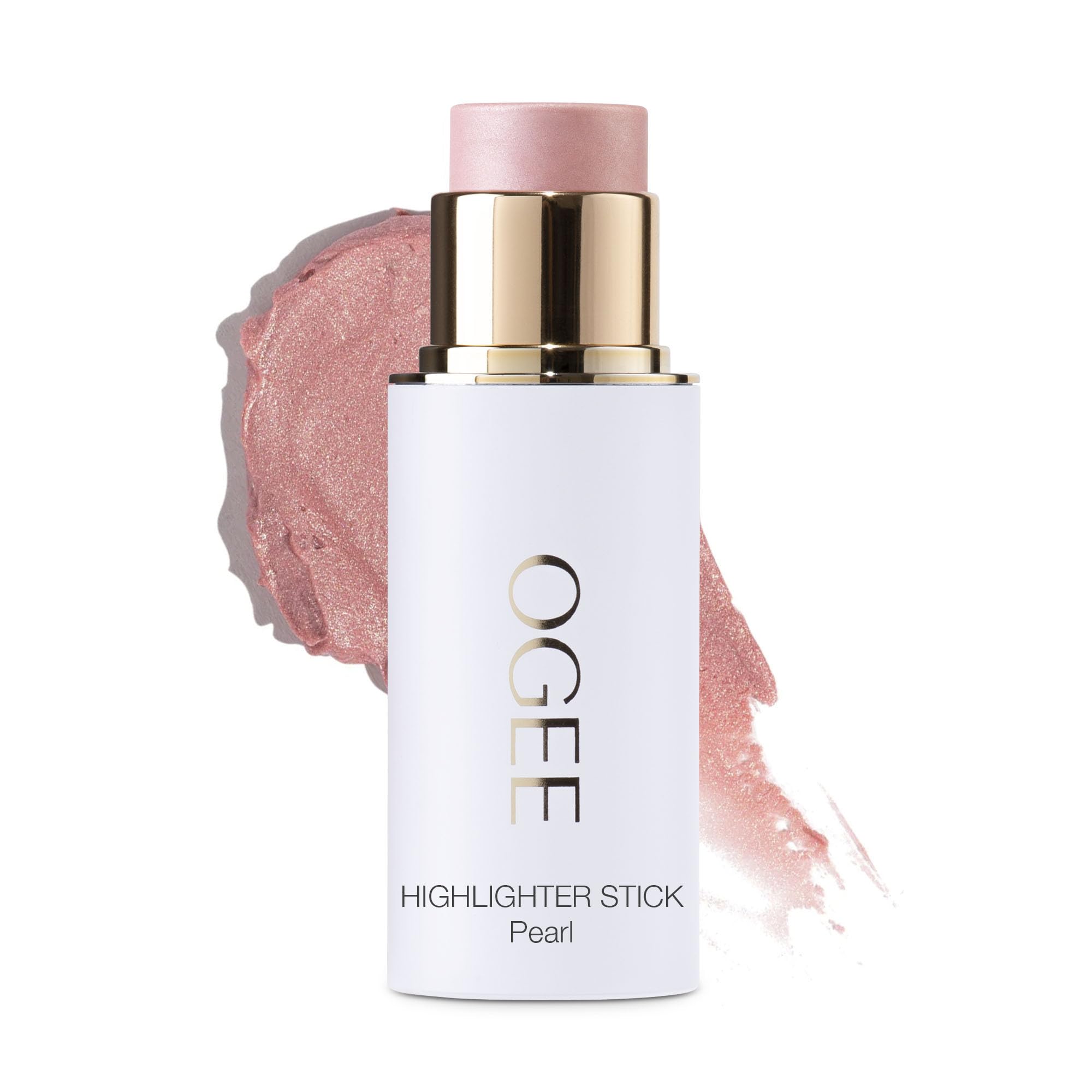 Ogee: iluminador facial perlado realza brillo natural para uso diario.