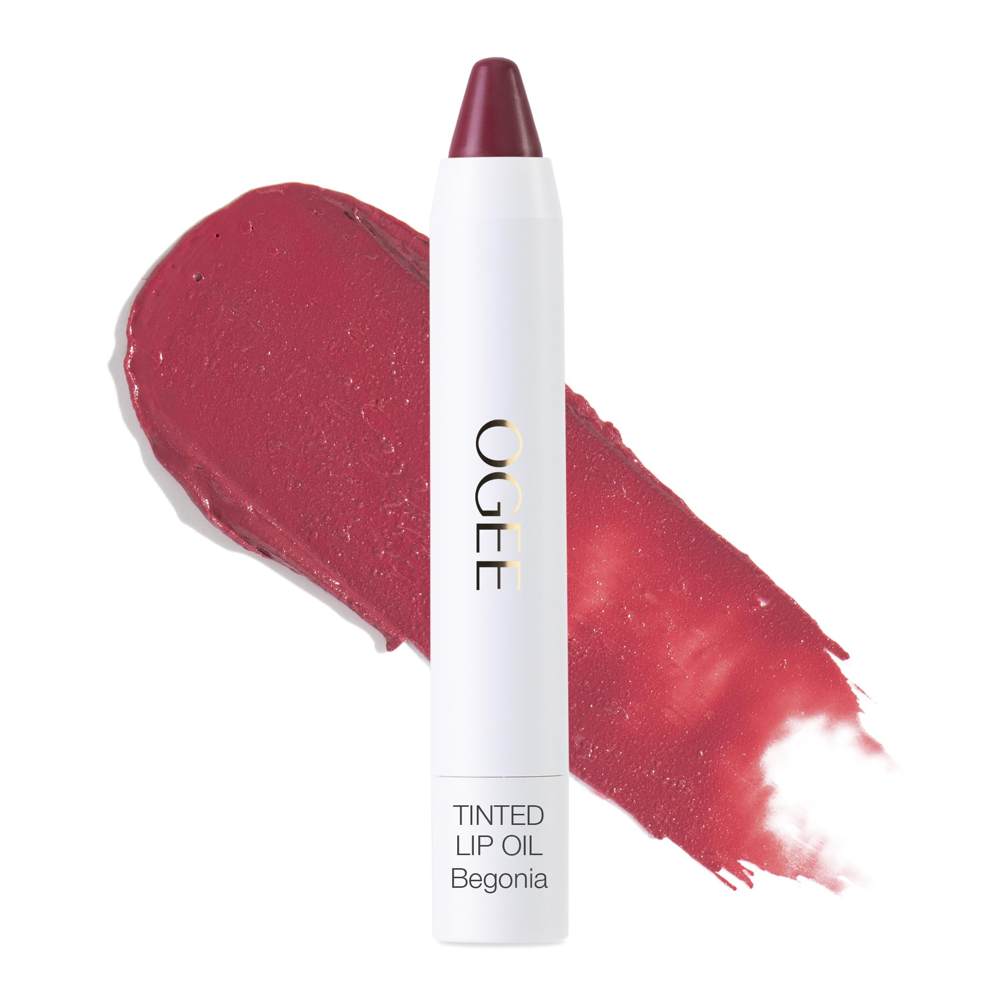 Ogee Begonia: aceite labial con textura satinada para acabado suave